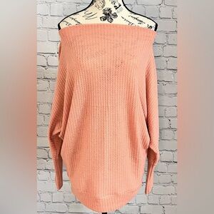 Women's Off-Shoulder Sweater - Peach